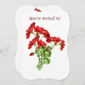 Art Invitation de service commémoratif de géranium (Devant / Derrière)