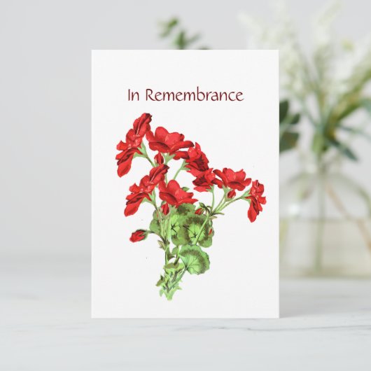Art Invitation de service commémoratif de géranium (Debout devant)