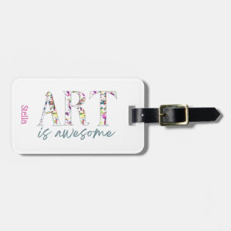 Art is Awesome Personalized  Bagagelabel