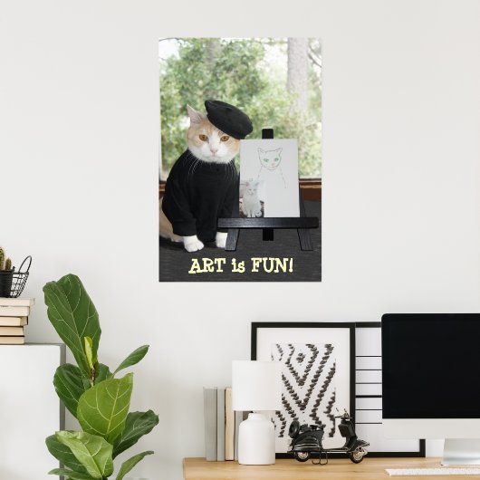 ART is FUN CAT Poster (Thuiskantoor)