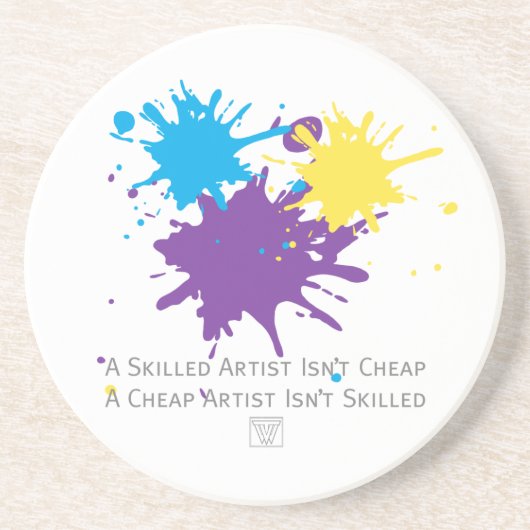 Art Isnt Cheap Zandsteen Onderzetter (Voorkant)