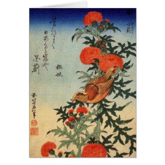 Art Japans vogel- en bloemkool Wenskaart