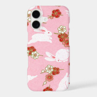 Art japonais rose Sakuras et lapins iPhone 11 Coqu