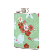 Art japonais : Sakura vert et flacon de hanche lap (Gauche)