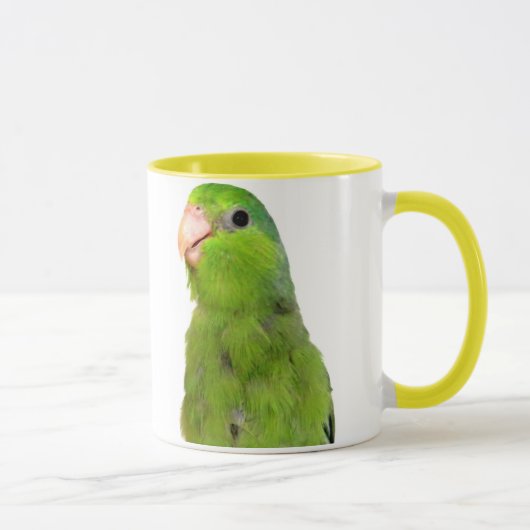 Art jaune de tasse de tasse de Parrotlet de vert (Droite)