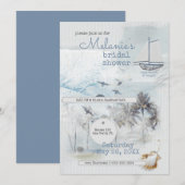 Art Journal Coastal Collage Bridal Shower Kaart (Voorkant / Achterkant)