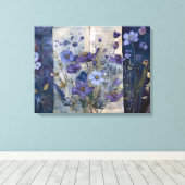 Art Journal Pagina's: Vervaagde Blues Canvas Afdruk (Insitu (Houten vloer))