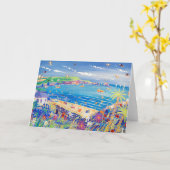 Art Kaart: Familie Fun, Moeder Ivey's Bay, Cornwal Kaart (Gele Bloem)