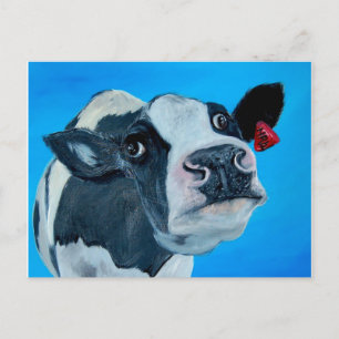 art koe nosey fresian briefkaart