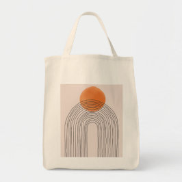  Art Line Circle Print Tote Bag
