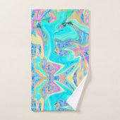 Art Liquide Bleu Aqua Rétro sur Hydrangeas Abstrai (Serviette à main)