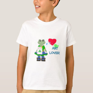 Art Lover!-Miss Froggy met geschilderd hart T-shirt