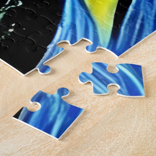ART MAN geel blauw grappig ironisch abstract Legpuzzel (Zijkant)