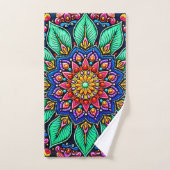 Art mandala floral vibrant (Serviette à main)