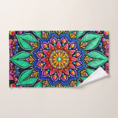 Art mandala floral vibrant (Serviette à main)