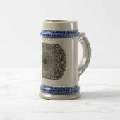 art mandala noir sur un grand mug (Devant droit)