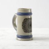 art mandala noir sur un grand mug (Devant gauche)