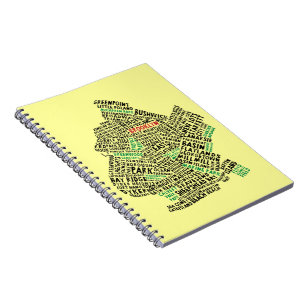 Art Map van Brooklyn New York City Notitieboek