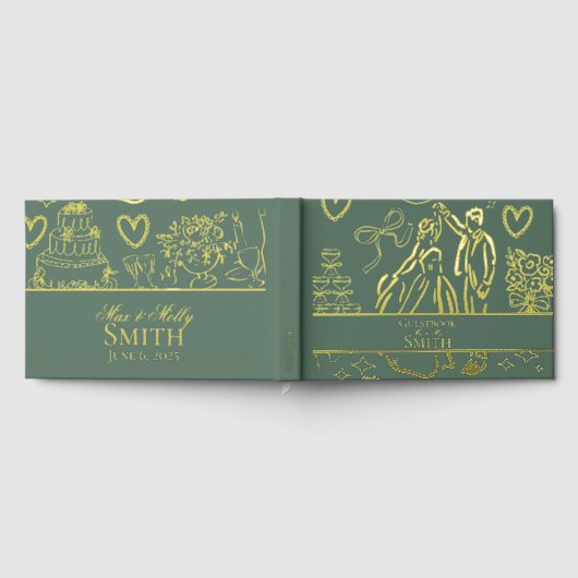 Art Mariage Dessin à main verte classique (Complet)