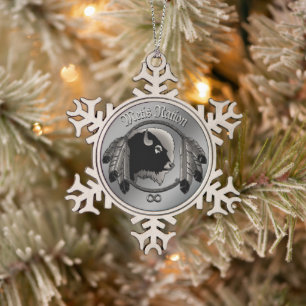 Art métis, ornements de Noël, cadeaux tribaux pers