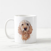 Art mignon de chien de Cockapoo sur une tasse (Gauche)