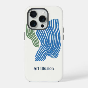Art minimaliste de lignes en vert et bleu
