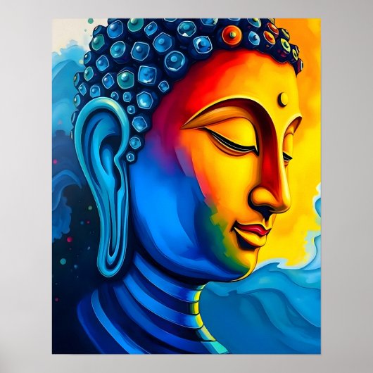 Art moderne Abstrait | Tableau Portrait de Bouddha (Devant)