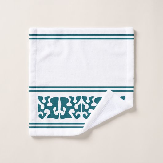 Art moderne Abstrait turquoise foncé (Gant de toilette)