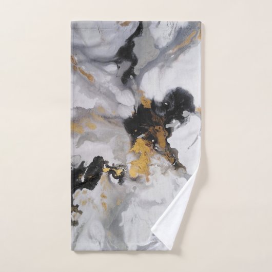 Art moderne blanc, noir et or (Serviette à main)