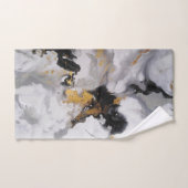 Art moderne blanc, noir et or (Serviette à main)