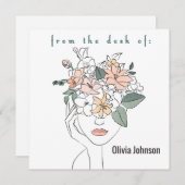 Art moderne Carte pour notes papeterie Personnalis (Devant / Derrière)