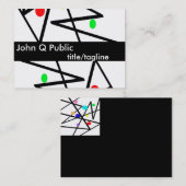 art moderne chubby carte de visite coutume modèle (Devant / Derrière)