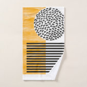 Art moderne du milieu du siècle orange et noir  (Serviette à main)