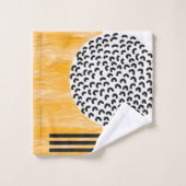 Art moderne du milieu du siècle orange et noir  (Gant de toilette)