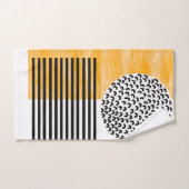Art moderne du milieu du siècle orange et noir (Serviette à main)
