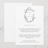 Art moderne Floral Mariage Détails Cartes (Devant / Derrière)