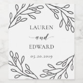 Art Moderne Folio Mariage Vin Bottle Étiquette (Étiquettes simples)