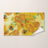 Art moderne Jaune Orange Tournesols Peinture à l'h (Serviette à main)