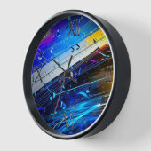 Art moderne Musique note Mur Horloge 10 pouces ron (Angle)