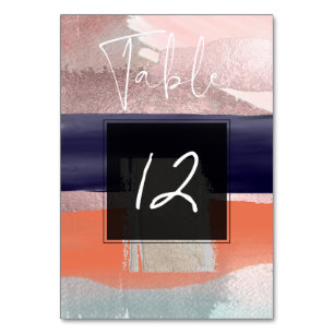 Art Moderne, Numéros de Table Blocs de Couleur. Bl