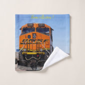 Art Moderne Train Photo Famille Meilleur Bain Popu (Gant de toilette)