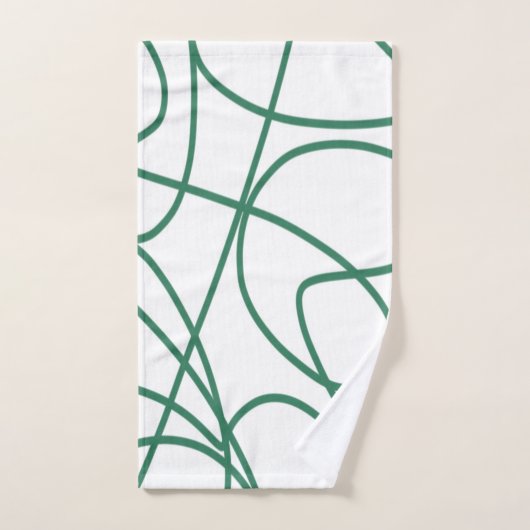 Art moderne : Vert sur Blanc (Serviette à main)
