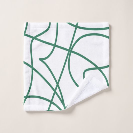 Art moderne : Vert sur Blanc (Gant de toilette)