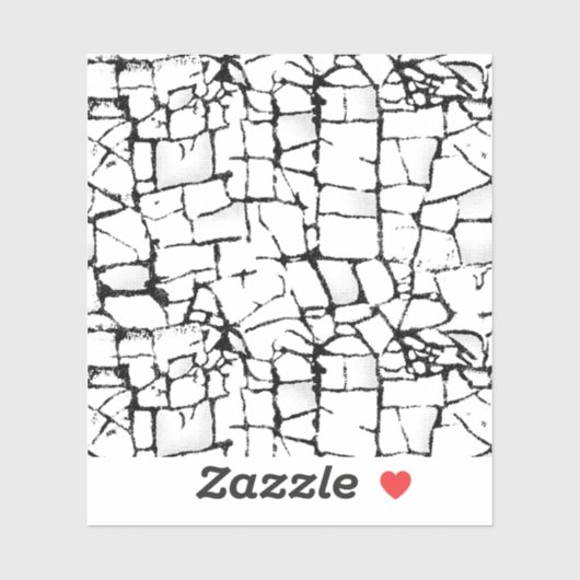Art Mosaïque Fendillé | Autocollant Personnalisé p (Feuille)