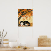 Art mur d'automne, Impression de chat, Aquarelle A (Cuisine)