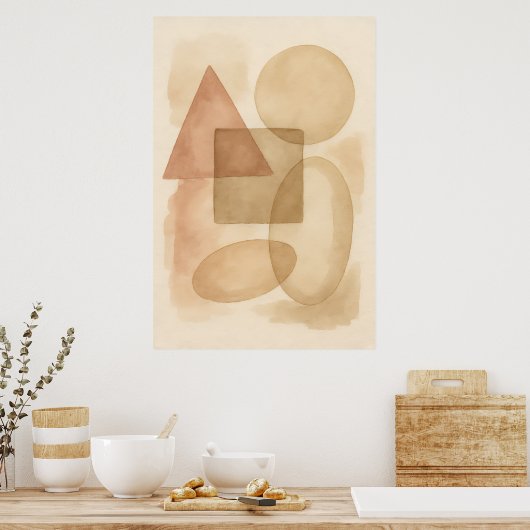 Art mural abstrait bohème minimaliste (Cuisine)