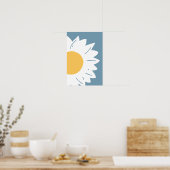 Art mural abstrait de fleur de marguerite minimali (Cuisine)