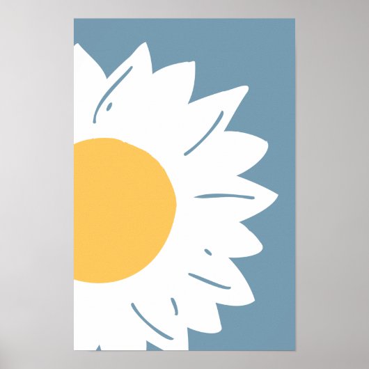Art mural abstrait de fleur de marguerite minimali (Devant)