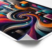 Art mural abstrait en spirale 3D vibrant (Coin)
