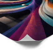 Art mural abstrait en spirale 3D vibrant (Coin)